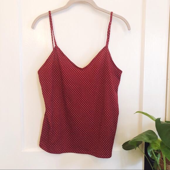 Mango Tops - MNG Mango Red & White Polka Dot Cami Tank Top